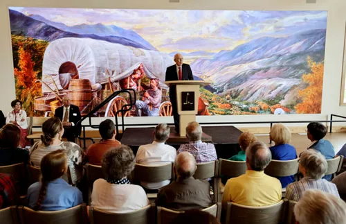 President Oaks speaking at This Is the Place Heritage Park