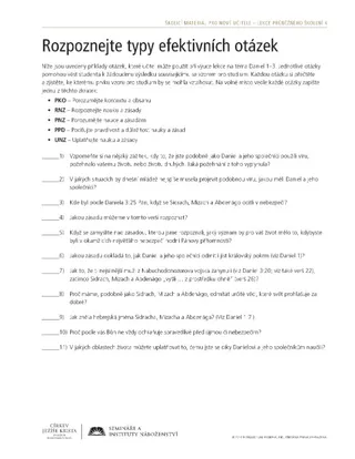 materiál na rozdání, Rozpoznejte typy efektivních otázek