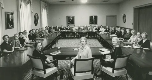 Belle S. Spafford, Marianne C. Sharp, and Louise W. Madsen with the Relief Society general board
