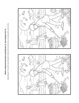 stránka s činnostmi: Mohu se radostně a ochotně dělit s druhými, kteří potřebují pomoc