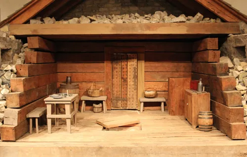 The upper chamber of Liberty Jail, with an opening in the floor that led to the lower chamber, where prisoners were kept.