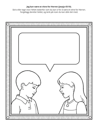 aktivitetsside: Jeg kan være et vitne for Herren