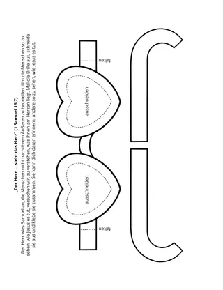 Seite mit der Aktivität für PV-Kinder: Der Herr sieht das Herz