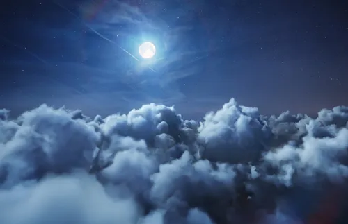 moon above clouds