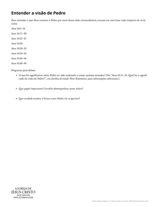 Material complementar: Entender a visão de Pedro