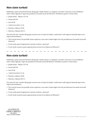 Scheda Non siate turbati