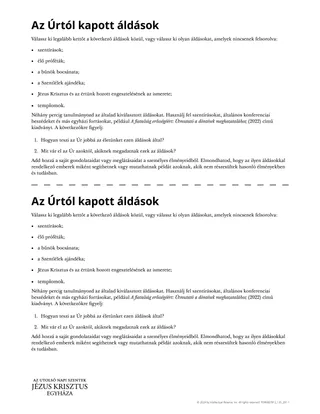 Az Úrtól kapott áldások