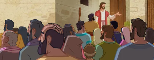 Jesus and His Apostles in Jerusalem.
