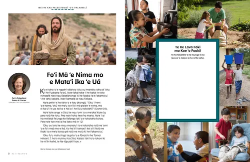 Tā ʻo Sīsū Kalaisi ʻokú ne toʻotoʻo ha ongo kato meʻakai, mo e ngaahi ʻata ʻo e fānau ʻoku nau tokoni ki he niʻihi kehé