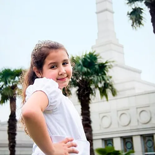 young woman at temple