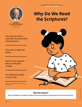 A girl reading the scriptures