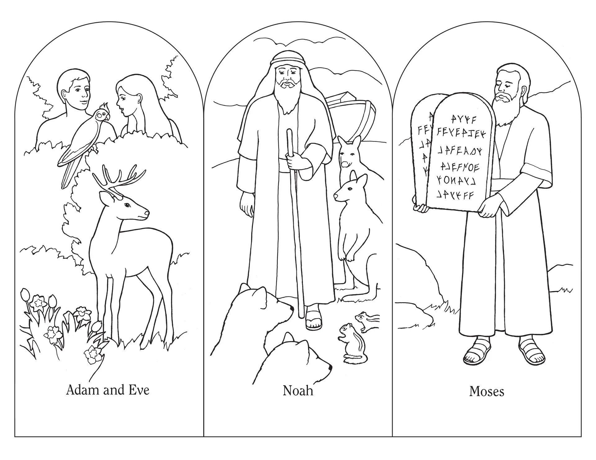 An illustration and activity from lesson 23, page 99 in the nursery manual Behold Your Little Ones (2008).