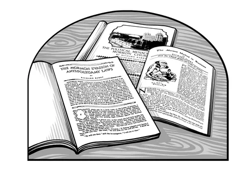 magazines open on a table