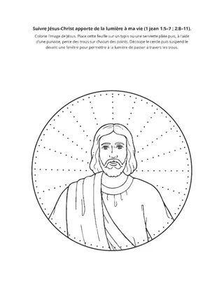 page des activités : le fait de suivre Jésus illumine ma vie
