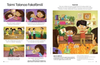 mom telling bedtime story to daughter