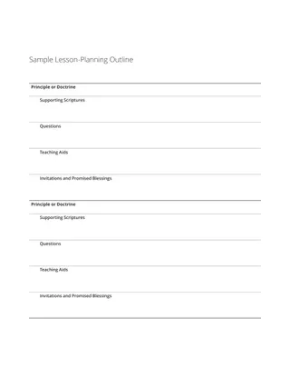 Sample Lesson-Planning Outline