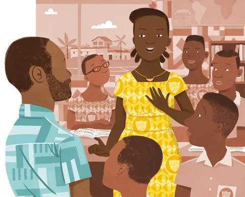 standing up in class