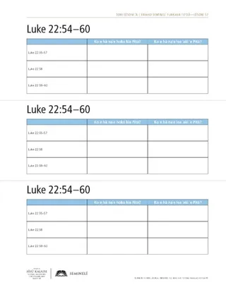 handout, Luke 22:54–60
