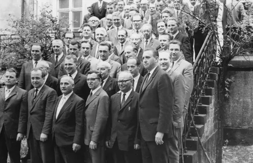 Thomas S. Monson with priesthood leaders in Germany