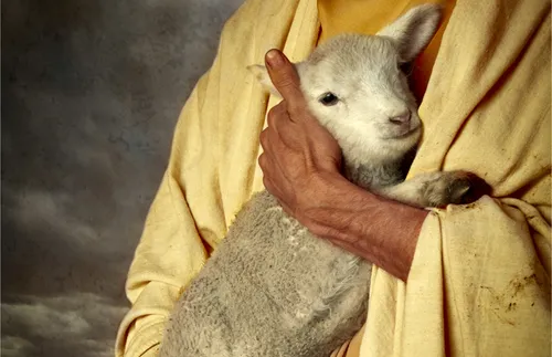 Christ holding a lamb
