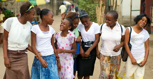 young women walking