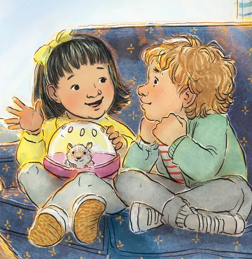 Kids sitting on a sofa together