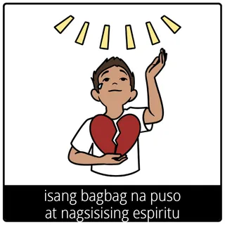 simbolo ng ebanghelyo para sa isang bagbag na puso at nagsisising espiritu