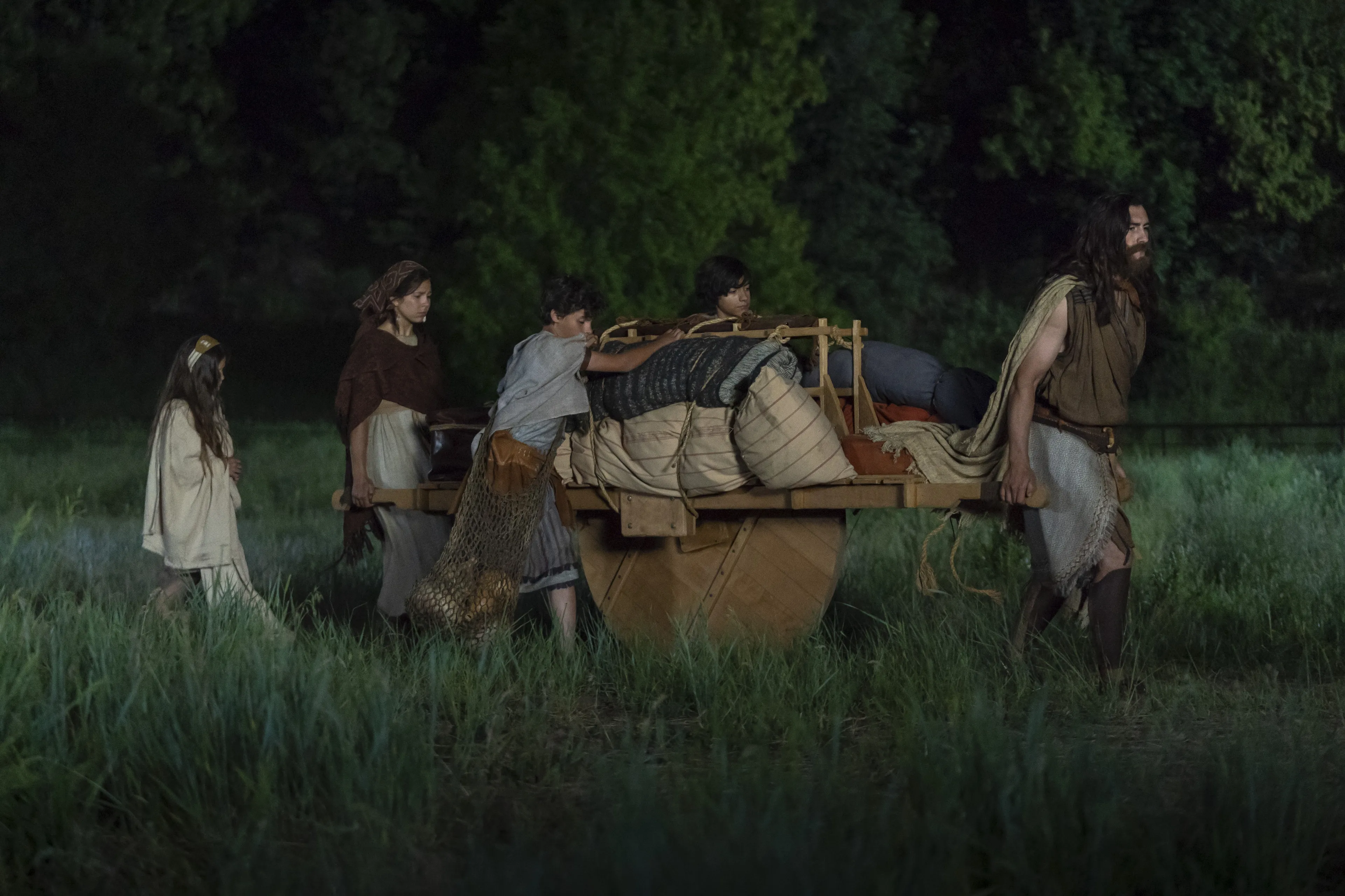 Nephi and his family flee into the wilderness.