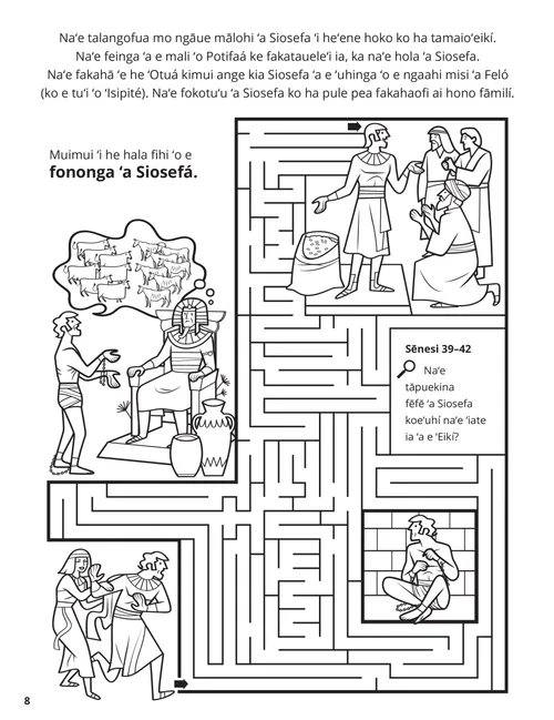 Peesi valivali PDF ʻo e ngaahi ʻata mei he moʻui ʻa Siosefa ʻi ʻIsipité, kau ai mo ha ʻekitivitī hala fihifihi