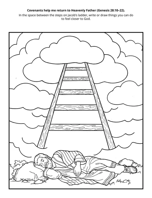Coloring page for Genesis 28: 10-22