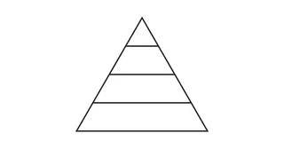 划分为四个部分的三角形黑白简图