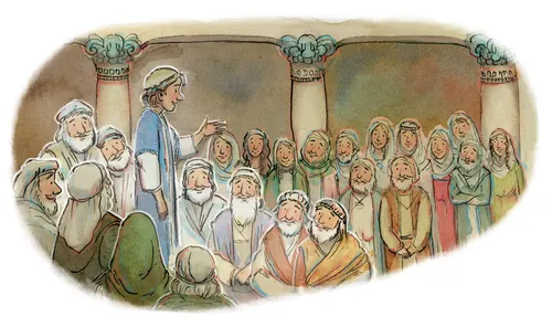 Jesus teaching in Jerusalem