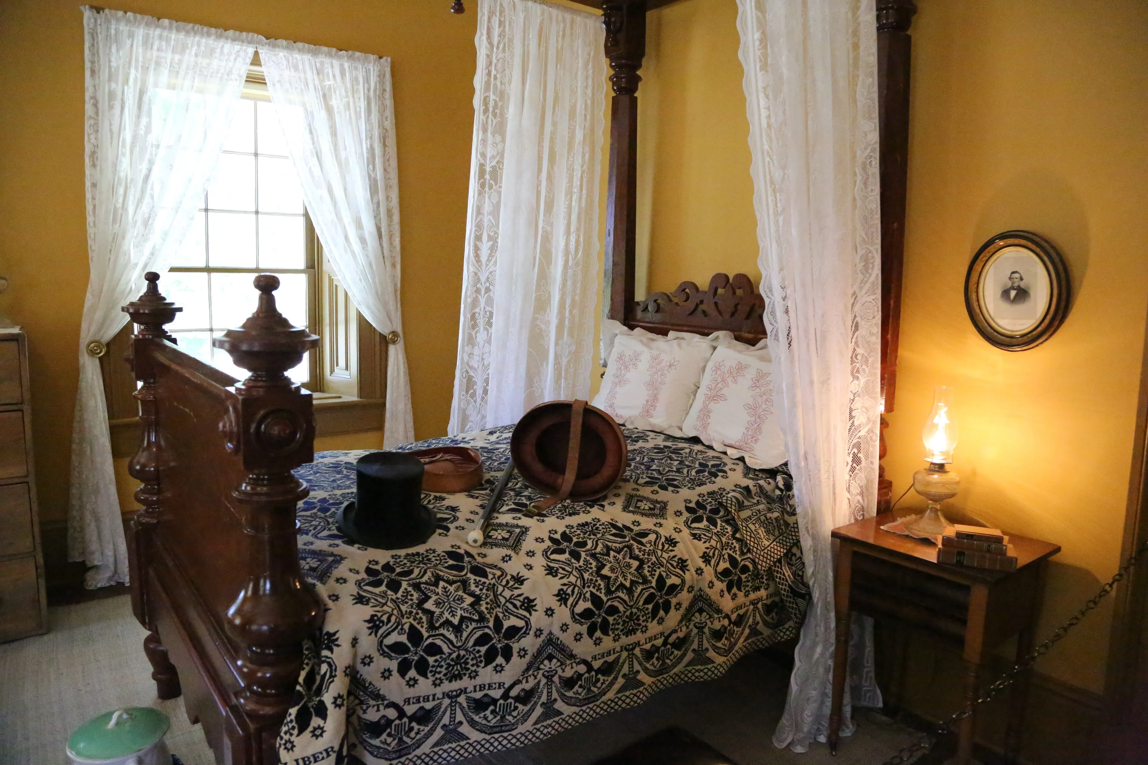 One of the bedrooms inside of the Brigham Young winter home in St. George, Utah.