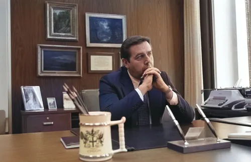 President Holland sitting at a desk
