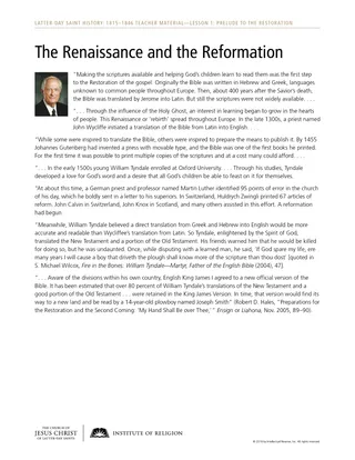Handout: Renaissance and the Reformation