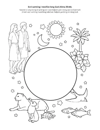 aktiviti pej: evri samting i testifae abaot God