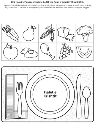 faqja e veprimtarisë: të ushqyerit me bollëk me fjalët e Krishtit na ushqen shpirtërisht