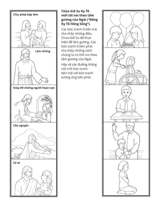 trang sinh hoạt: Chúa Giê Su Ky Tô mời gọi tôi noi theo tấm gương của Ngài