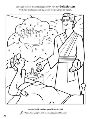 Angel Moroni Appeared to Joseph coloring page
