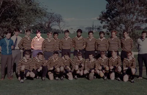 Elder Vinson with his rugby team