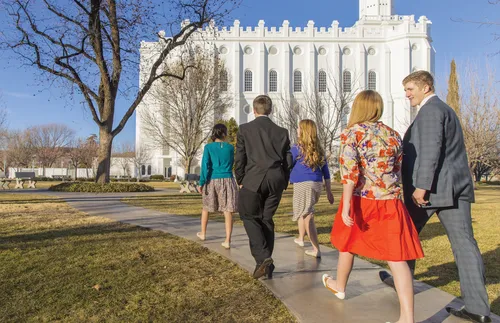 Walking toward the temple