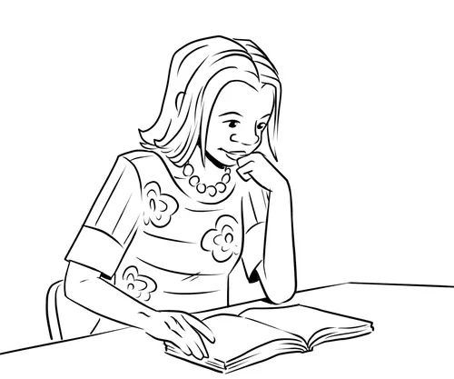 illustration of woman reading
