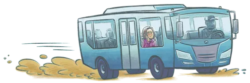 young woman looking sad on bus