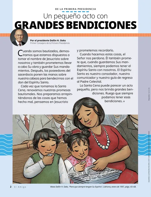 Página en PDF de una familia tomando la Santa Cena