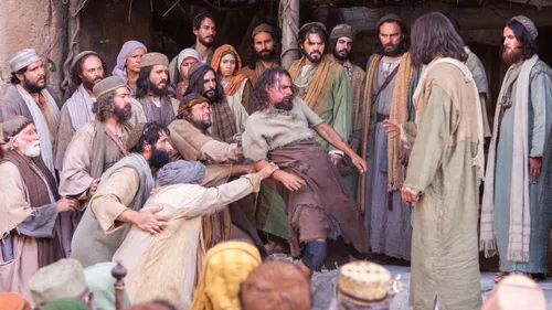 a man possessed with a devil is brought to Christ