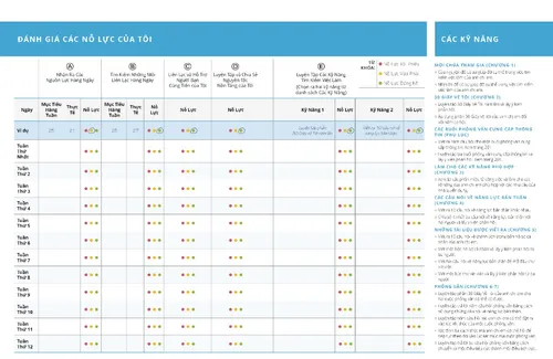 biểu đồ đánh giá các nỗ lực của tôi