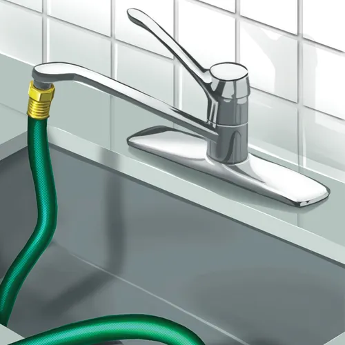 裝好水管的廚房水龍頭