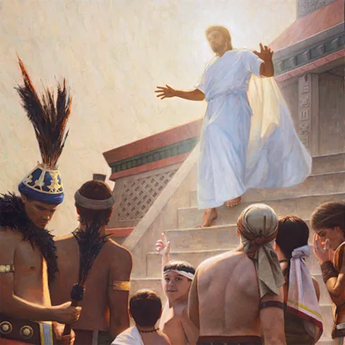 Jesus Christ appearing to the Nephites
