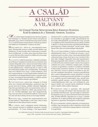A család: Kiáltvány a világhoz