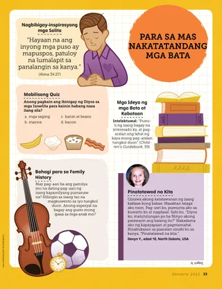 Page from the October 2022 Friend Magazine.